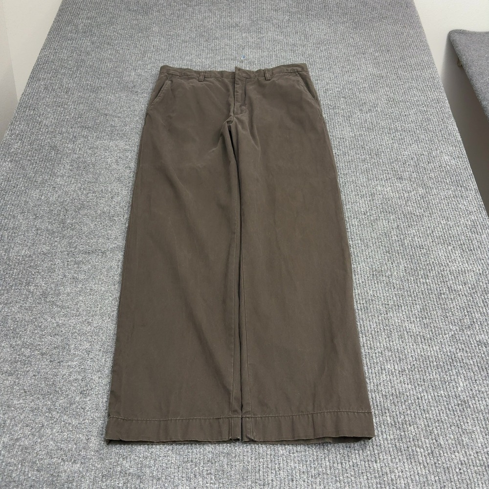 Banana Republic Pants Mens 36 Brown Cotton Wide Leg Chinos Casual Classic